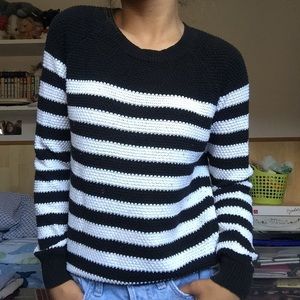 Black and White Striped Sweater